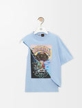 Loewe S616Y23X50,Loewe draped top in cotton,Loewe draped top,Loewe draped blue top,Loewe draped top on sale,Loewe blue top,Lo