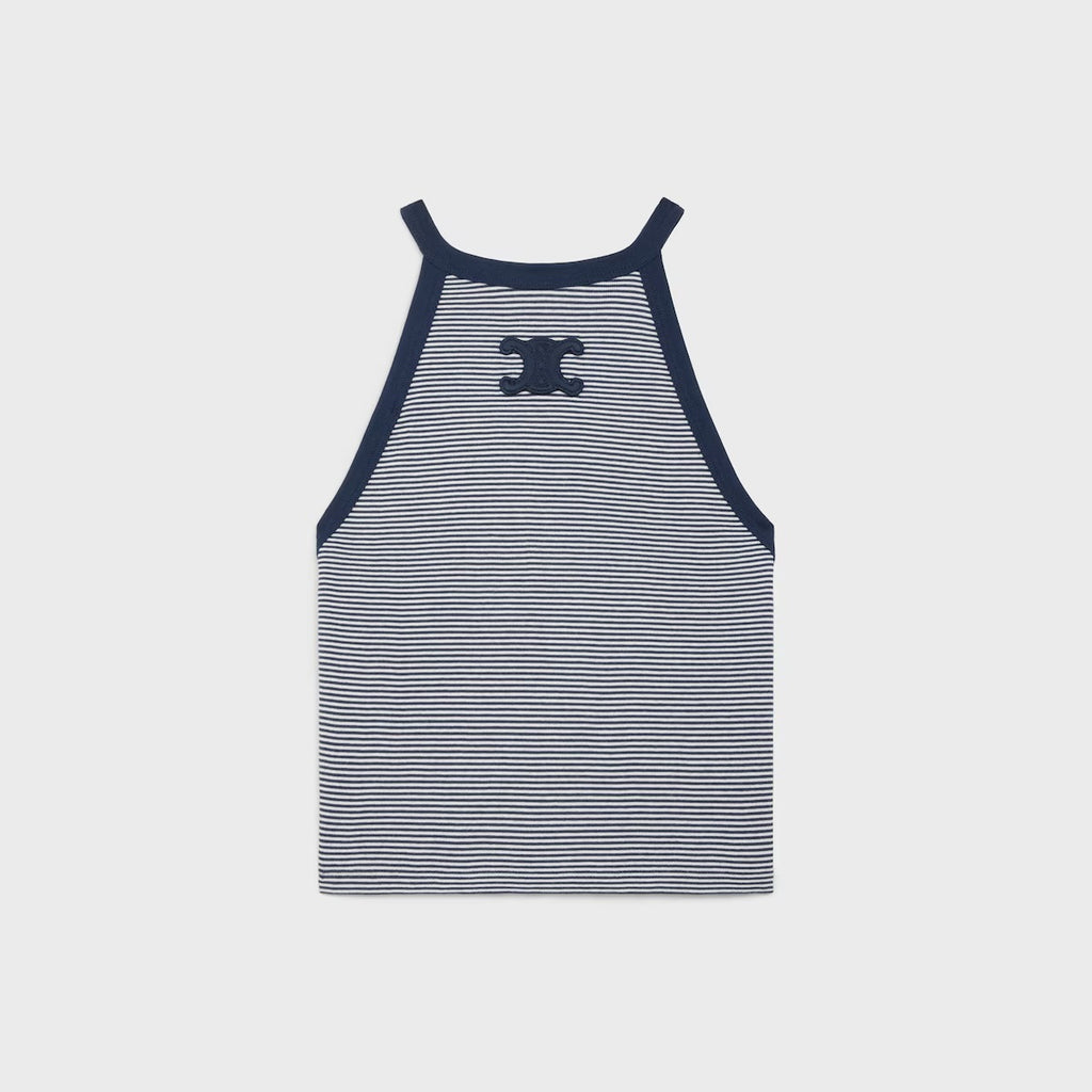 Celine 2X27N133U.01MA, Celine triomphe tank top in striped, Celine triomphe vest striped, Celine triomphe vest, Celine stripe