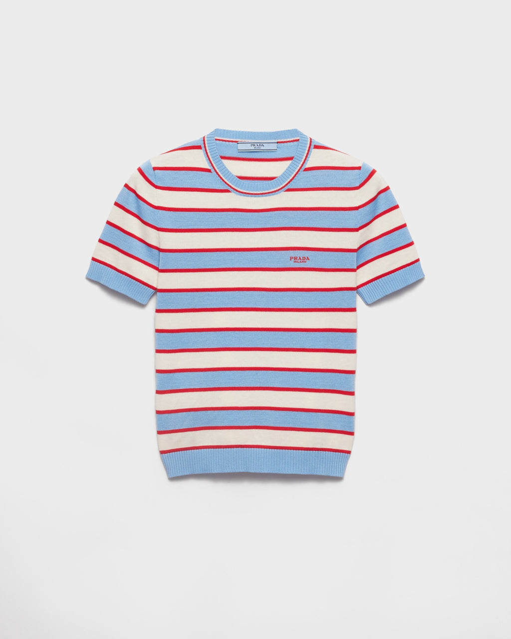Prada P24S2H_17KK_F0A0E_S_OOO,Prada striped crewneck cotton sweater,Prada striped sweater,Prada striped blue sweater,Prada st