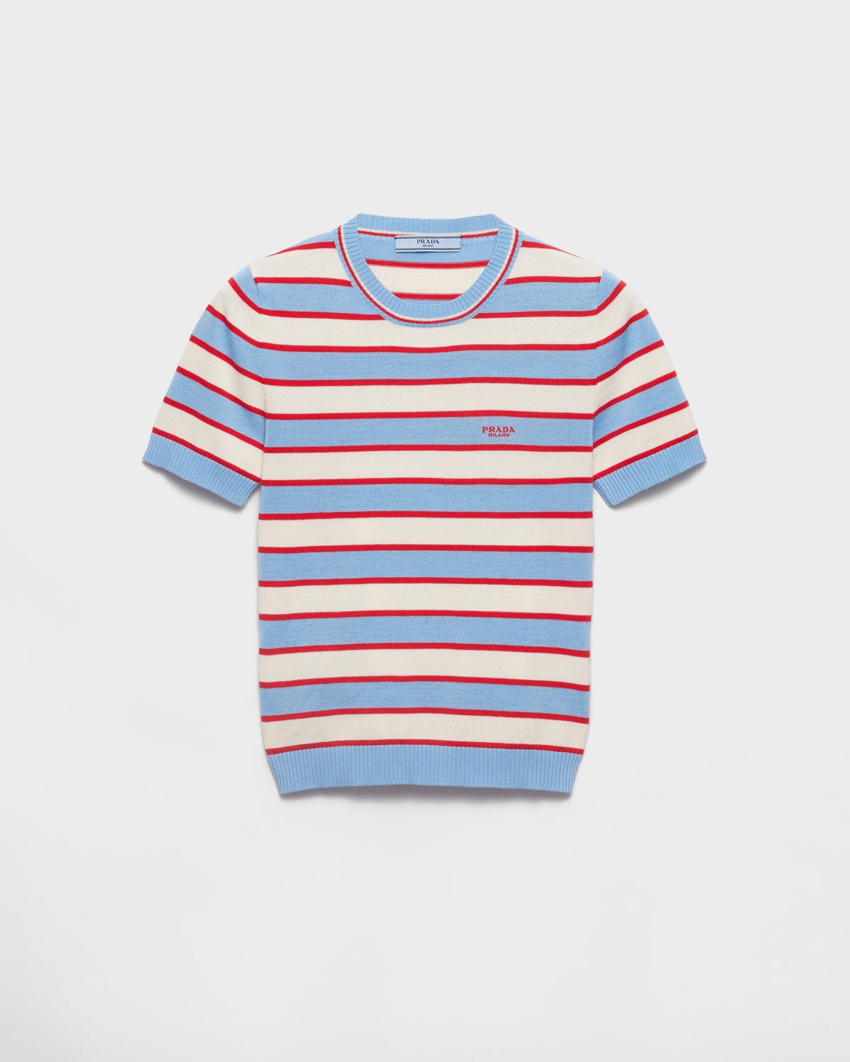 Prada P24S2H_17KK_F0A0E_S_OOO,Prada striped crewneck cotton sweater,Prada striped sweater,Prada striped blue sweater,Prada st