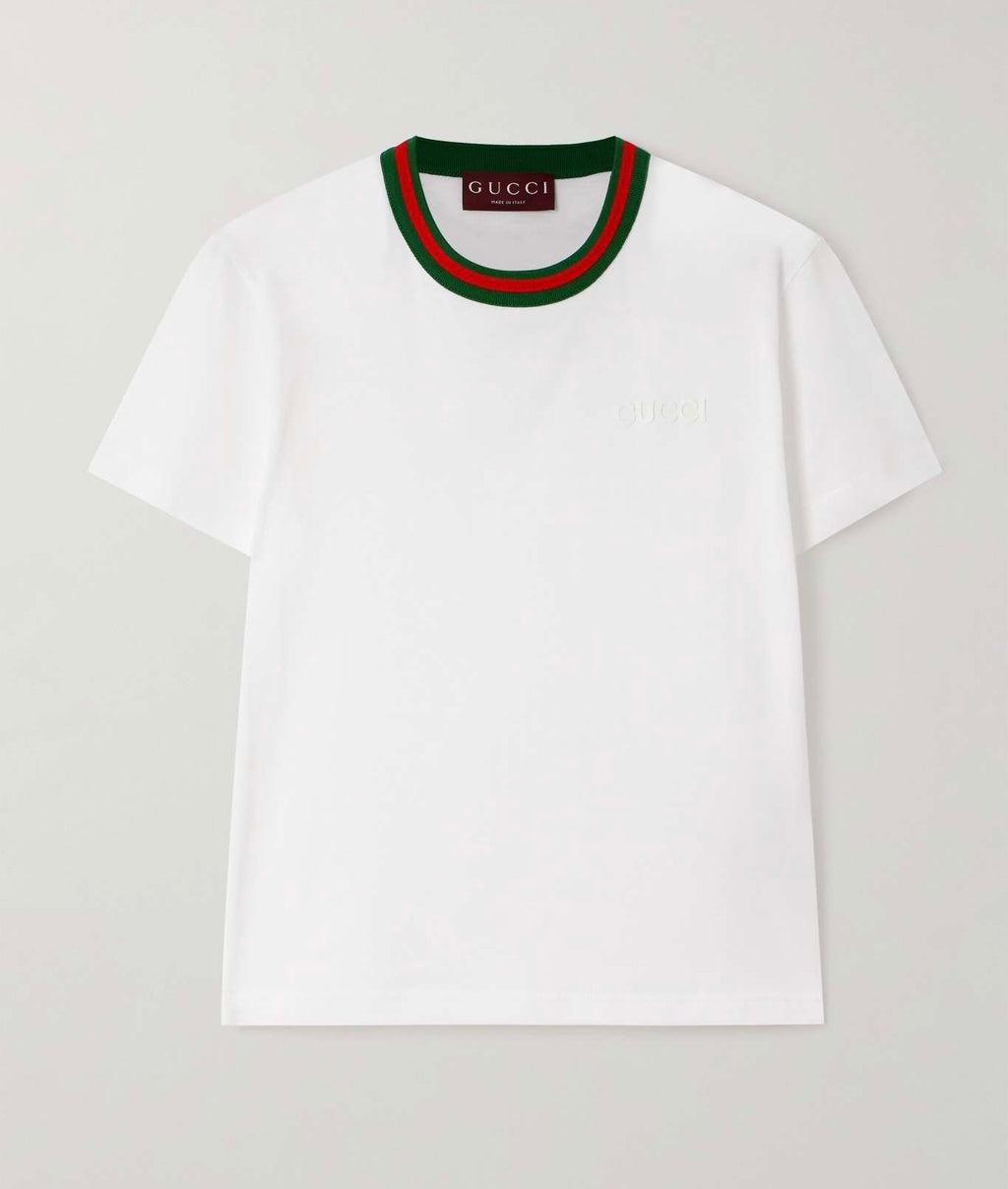 Winniemodo,Winnie modo,Gucci 819551 XJG5W,Gucci web-stripe T-shirt,Gucci white t-shirt,Gucci tee white,Gucci white tee on sal