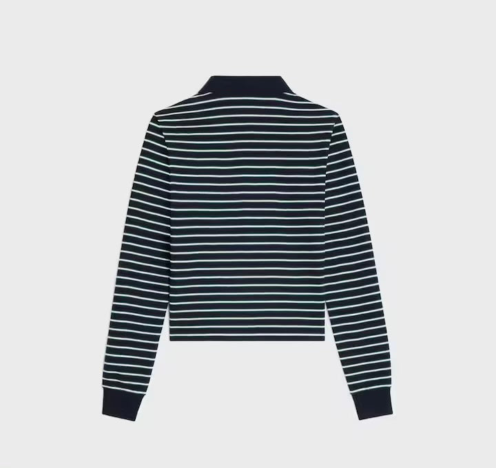 Winniemodo,Winnie modo,Celine RX0990424.GAI7,Celine Triomphe polo in striped,Celine long sleeve polo,Celine long sleeve polo