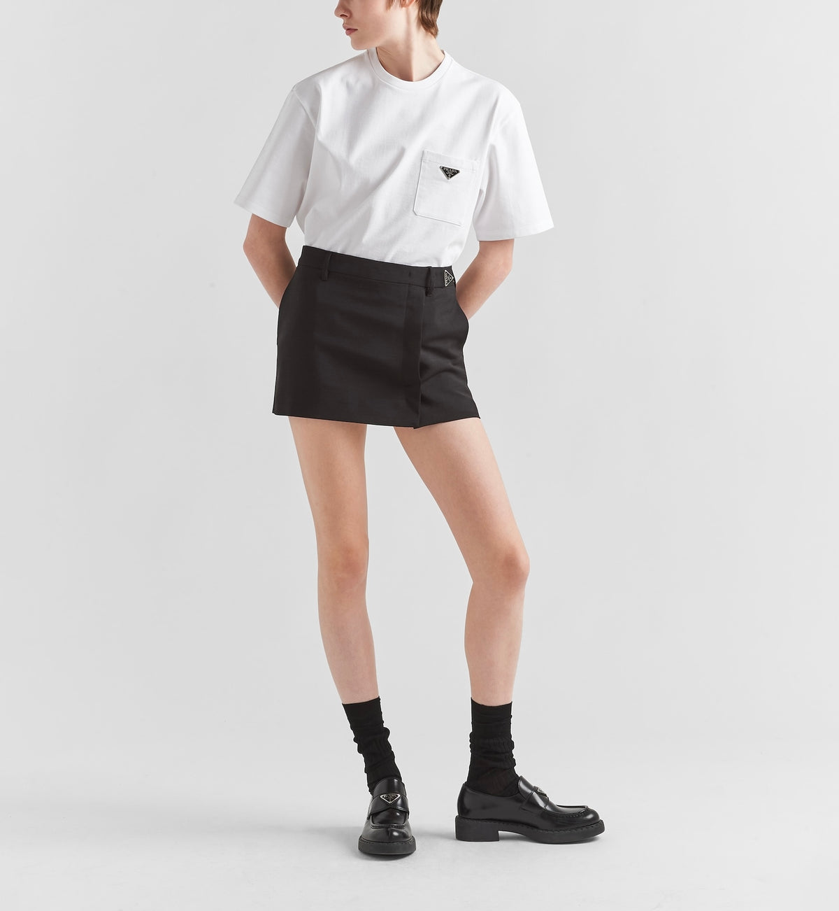 Prada 3515B_10UP_F0009_S_231,Prada jersey T-shirt,Prada pocket t-shirt,Prada pocket white t-shirt,Prada womens white t-shirt,