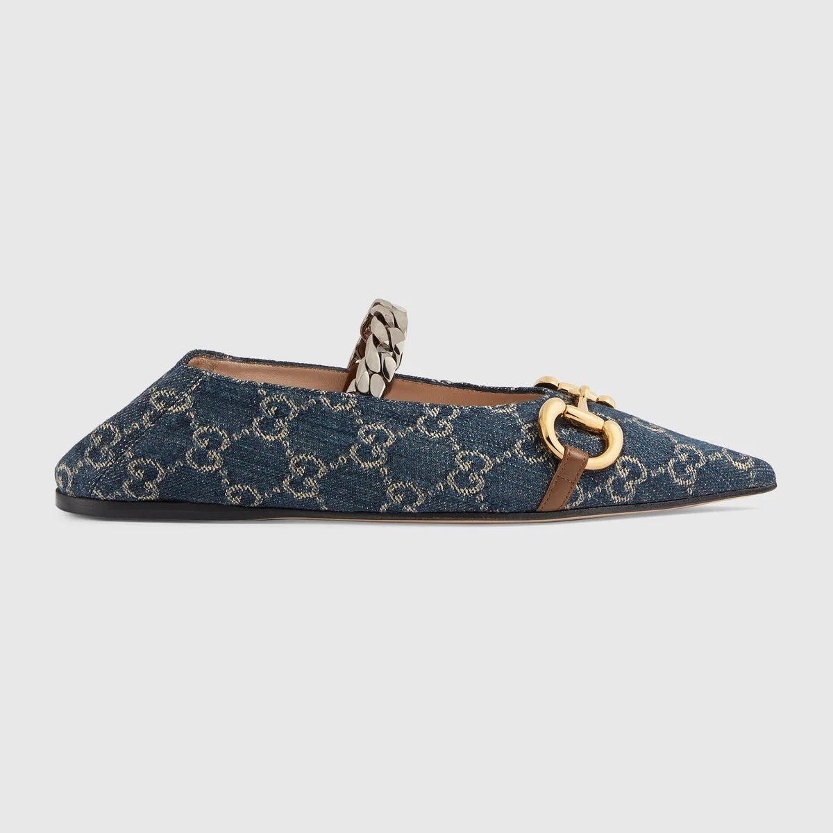 Gucci 635101 2KQ80,Gucci ballet flat with Horsebit,Gucci monogram ballet flat,Gucci point toe ballet flat,Gucci point toe bal