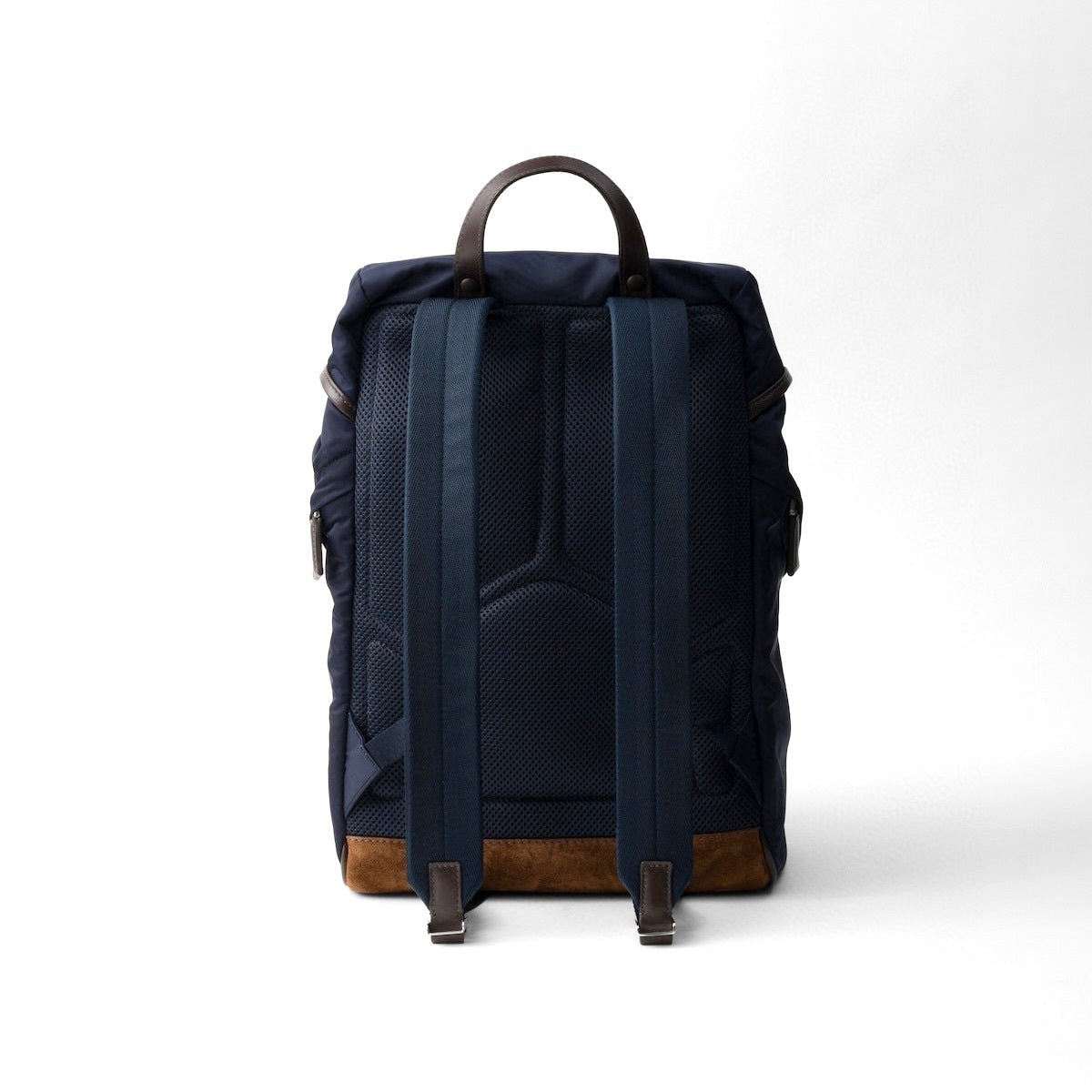 Prada 2VZ135_384_F0C1B_V_HYF,Prada Re-Nylon and leather backpack,Prada Re-Nylon blue backpack,Prada blue backpack,Prada blue