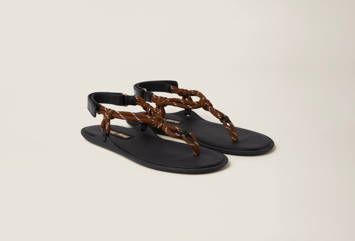 Winniemodo,Winnie modo,MIU MIU 5Y184E,Miu Miu Riviere cord leather sandals,MIU MIU thong sandals,MIU MIU rope sandals,MIU MIU