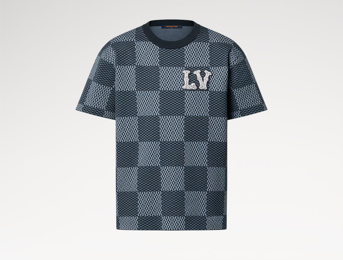 Louis Vuitton 1AGHTI,LV 1AGHTI,Louis Vuitton Damier short sleeved,LV Damier short sleeved tee,Louis Vuitton demier t-shirt,LV