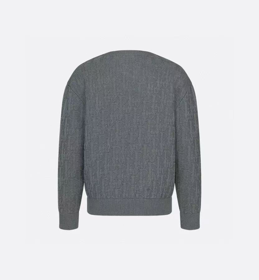 Dior 513M634A7003,Dior sweater grey monogram,Dior sweater men grey,Dior grey sweater monogram,Dior knitwear grey,Dior grey mo