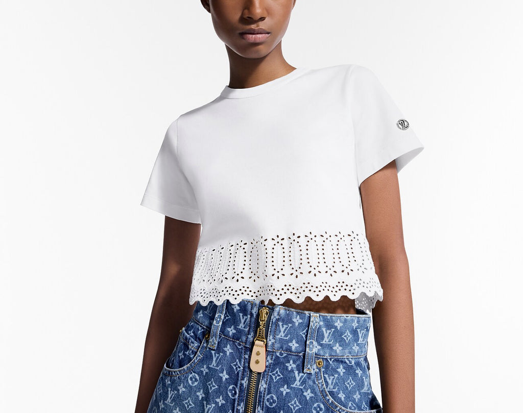Winniemodo,Winnie modo,Louis Vuitton 1AHJH6,LV 1AHJH6,Louis Vuitton Broderie trim chop top,LV Broderie trim chop top,Louis Vu