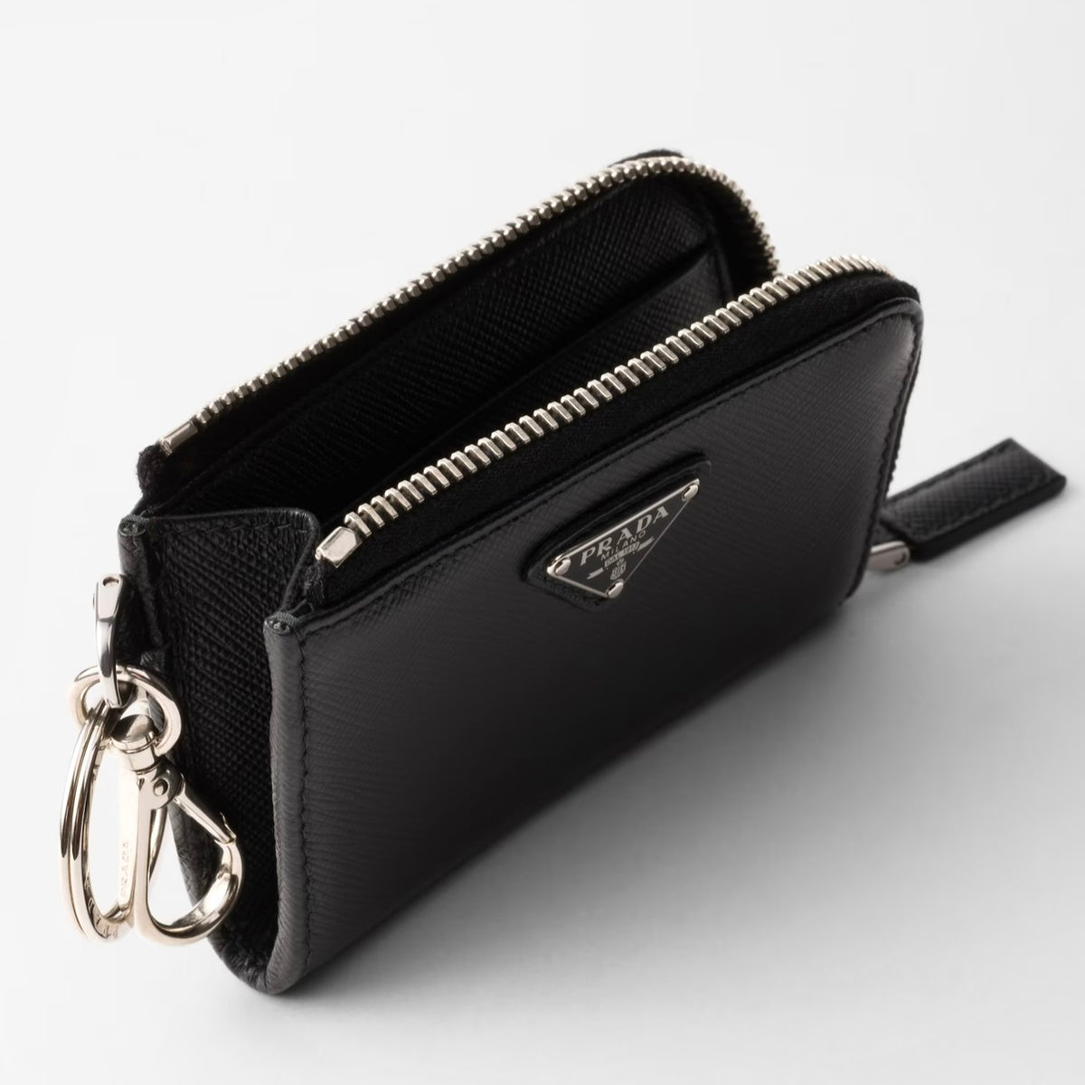 Prada 2TT085_2AHF_F0002,Prada Saffiano Leather Mini Pouch,Prada Leather keychain walket,Prada leather keychain,Prada leather