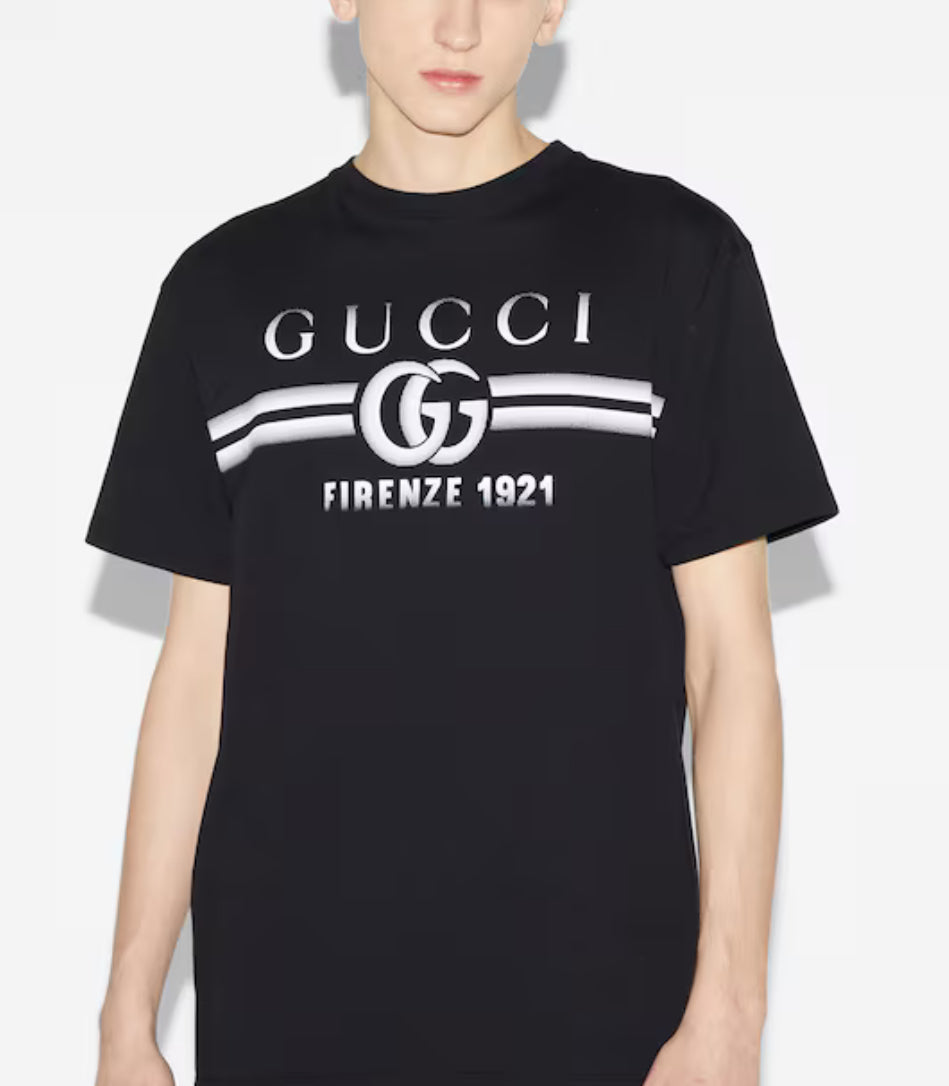 Gucci 785345 XJGKJ, Gucci jersey T-shirt Gucci print, Gucci black T-shirt 2025,Gucci white t-shirt 2025,Gucci t-shirt mens,Gu