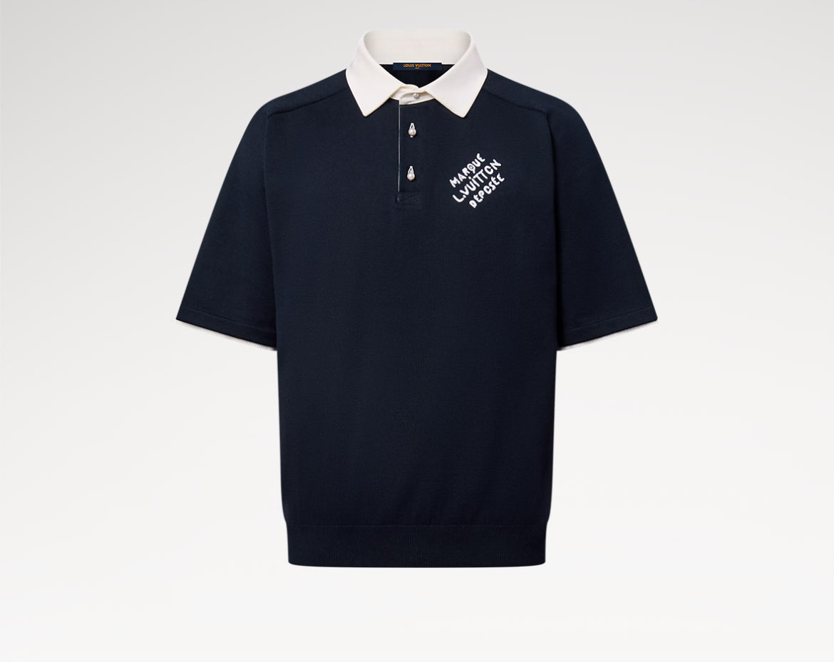 Louis Vuitton 1AHUJI,LV 1AHUJI,Louis Vuitton embroidered short sleeved polo shirt,LV embroidered polo shirt,Louis Vuitton nav