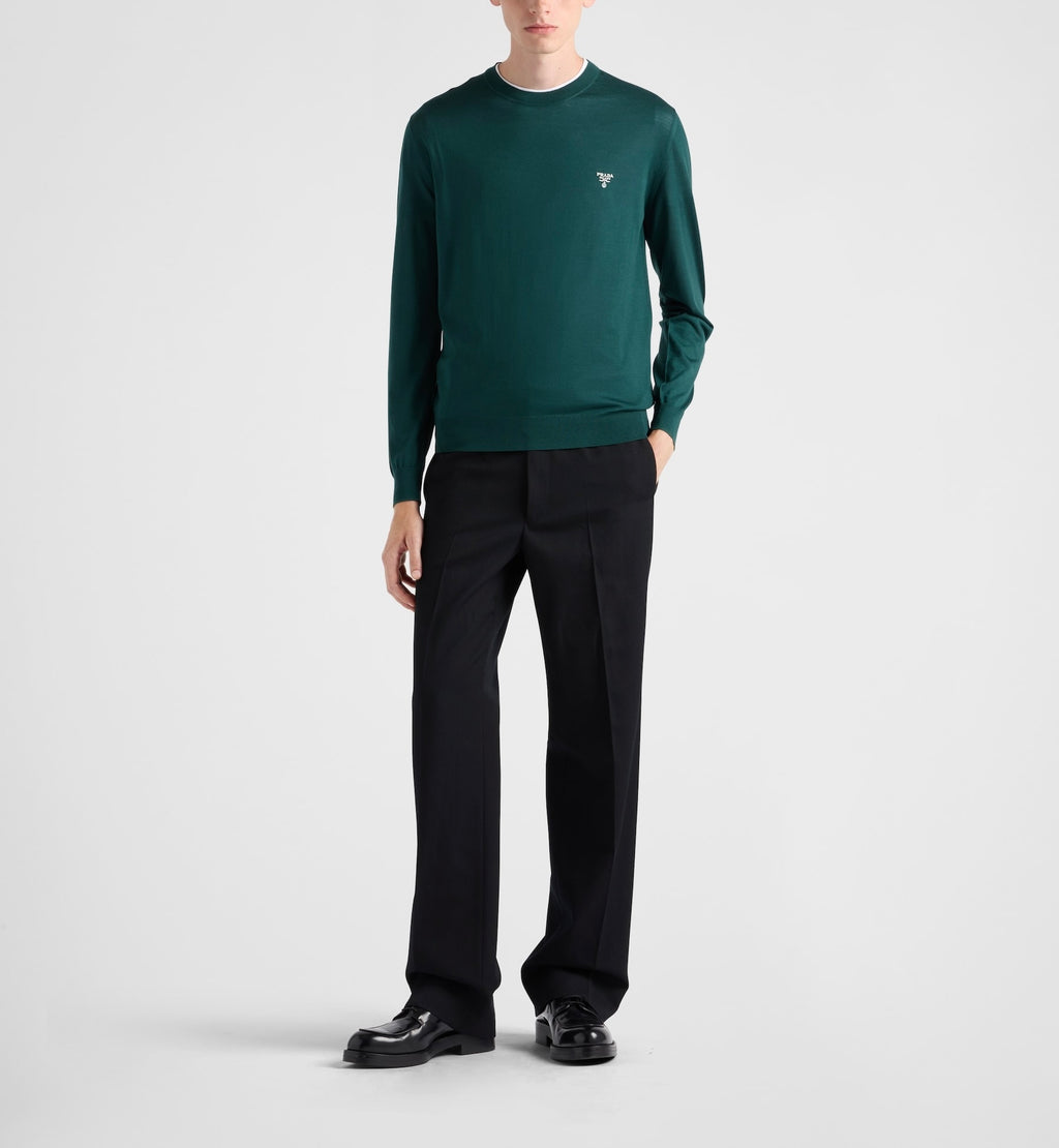 Winniemodo,Winnie modo,Prada UMB264,Prada superfine wool crew neck sweater,Prada sweater,Prada sweater green,Prada sweater me