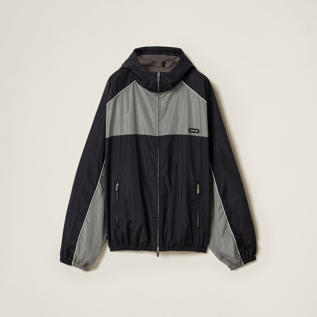MIU MIU ML1220SOOO163P,Miu Miu zipper blouson jacket,Miu Miu technical jacket,Miu Miu silk zip up jacket,Miu Miu silk zip up