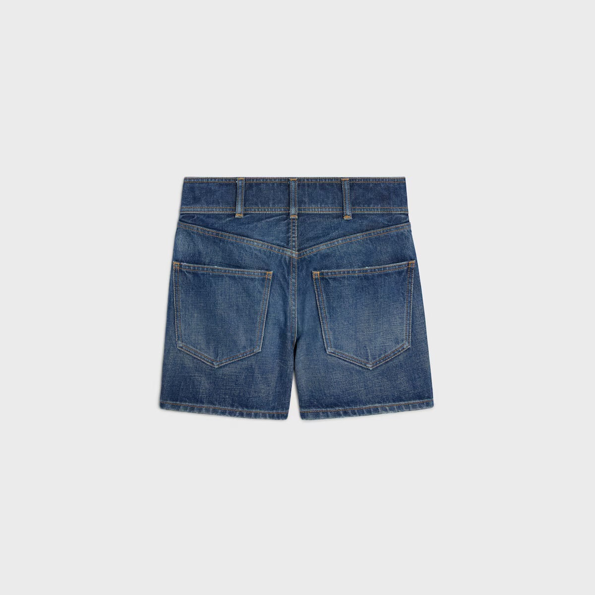 Celine RP06N930F.07DU,Celine kitty shorts wash denim,Celine denim shorts,Celine denim shorts womens,Celine shorts womens,Celi