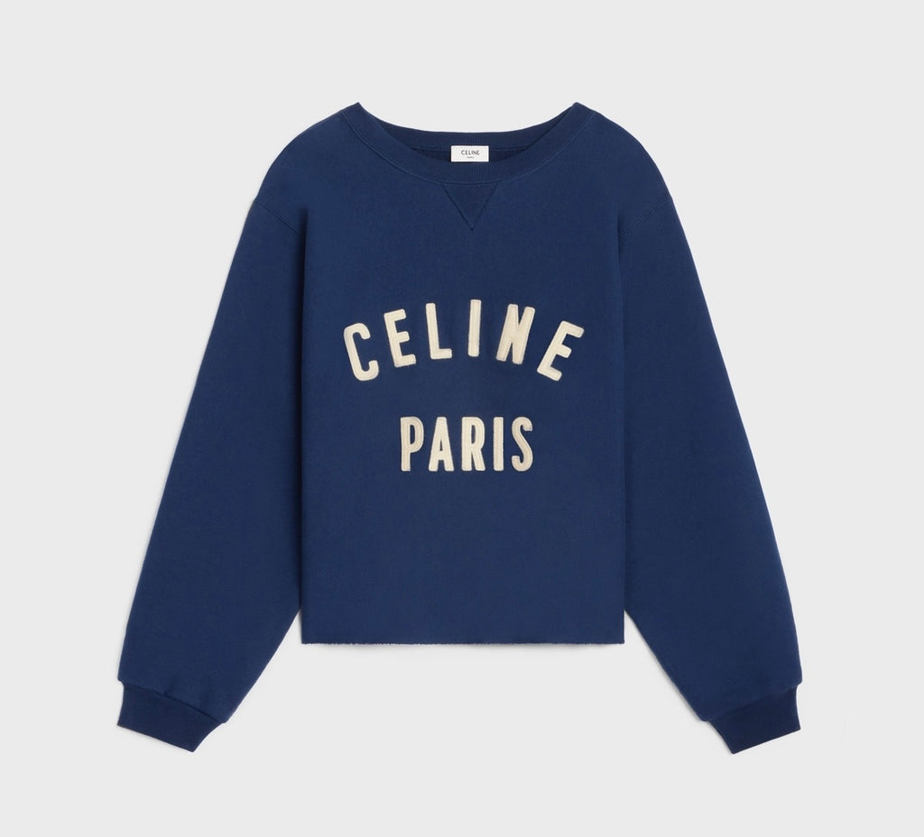 Celine Paris loose sweatshirt in cotton fleece,Celine 2Y43E649W.07YC,Celine sweater,Celine sweater on sale,Celine sweater aut