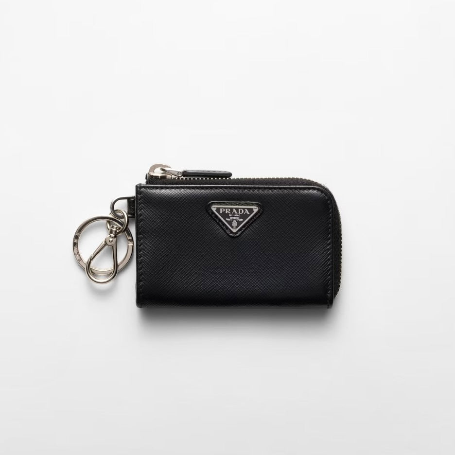 Prada 2TT085_2AHF_F0002,Prada Saffiano Leather Mini Pouch,Prada Leather keychain walket,Prada leather keychain,Prada leather