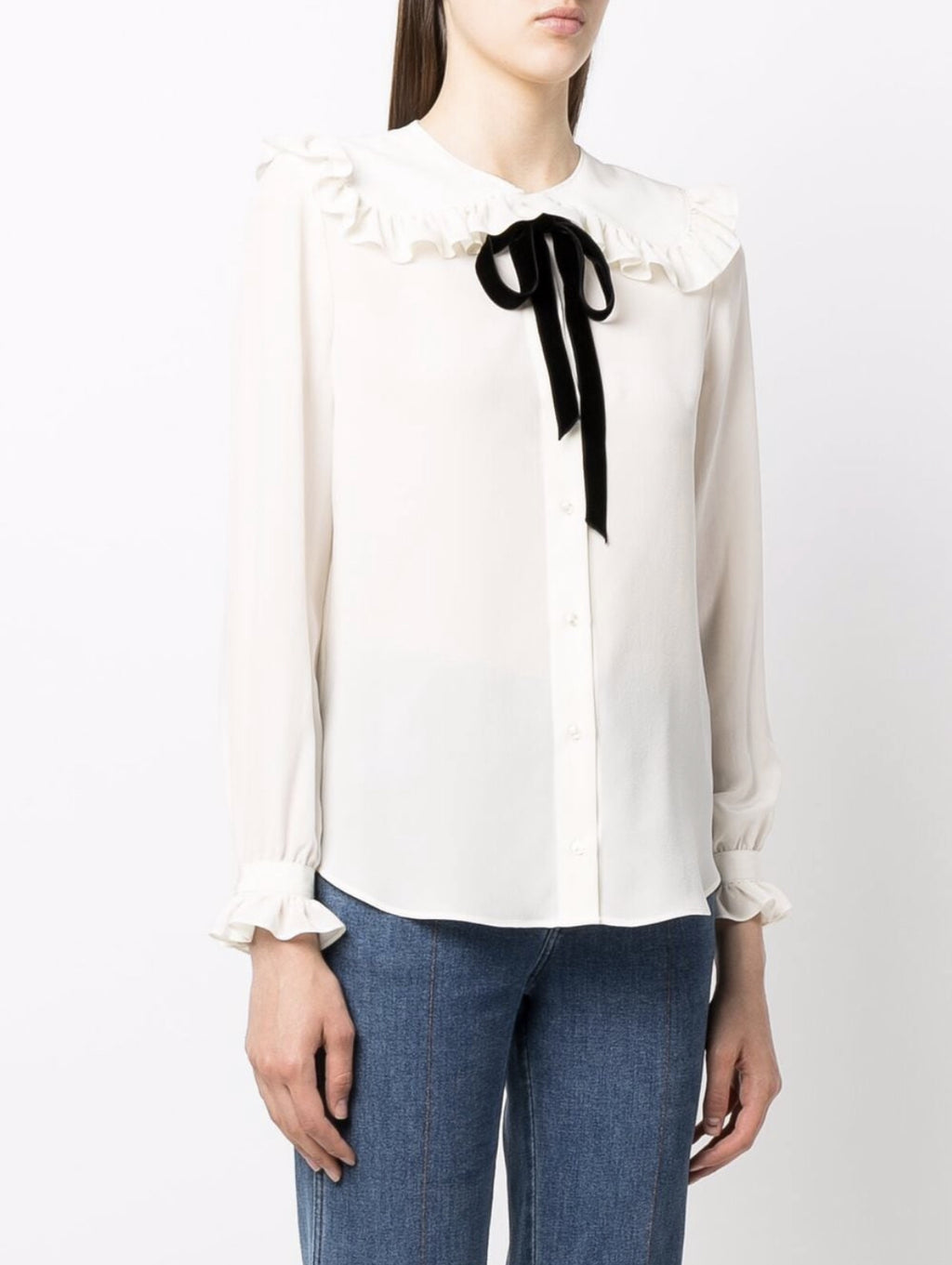 Saint Laurent Peter Pan collar silk blouse