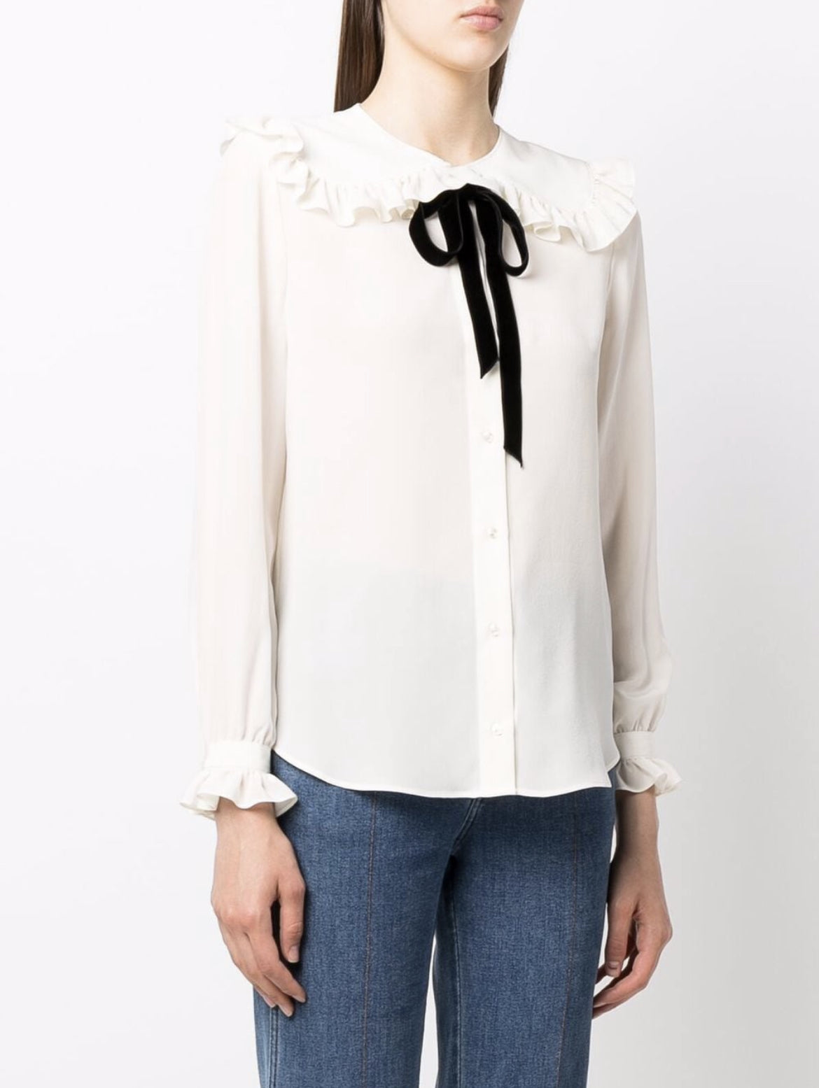 Saint Laurent Peter Pan collar silk blouse