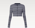 Louis Vuitton 1AHJ20,LV 1AHJ20,Louis Vuitton scallop stripe cardigan,Louis Vuitton blue stripe cardigan,LV stripe cardigan,LV