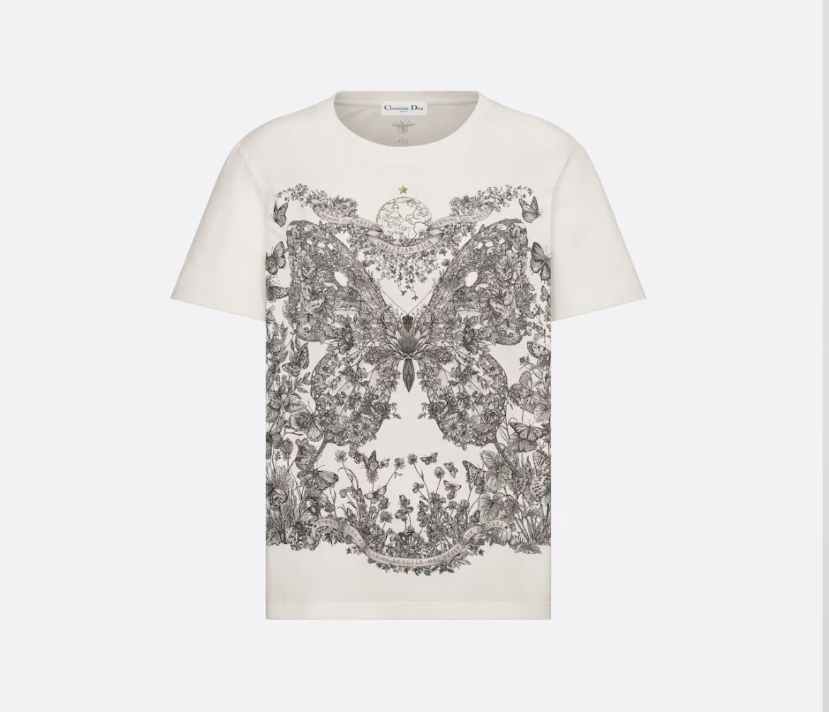 Dior white cotton T-shirt,Dior online shop ,Dior on sale,Dior Outlet, Dior women's  T-shirt,Dior 413T09A4522 ,Dior white  T-s