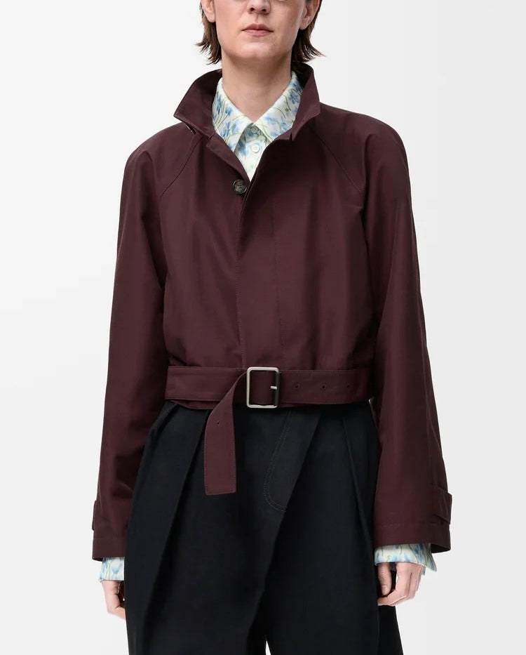 Winniemodo,Winnie modo,Loewe S359Y02XEH,Loewe short trench,Loewe trench,Loewe jacket,Loewe jacket womens,Loewe burgundy jacke
