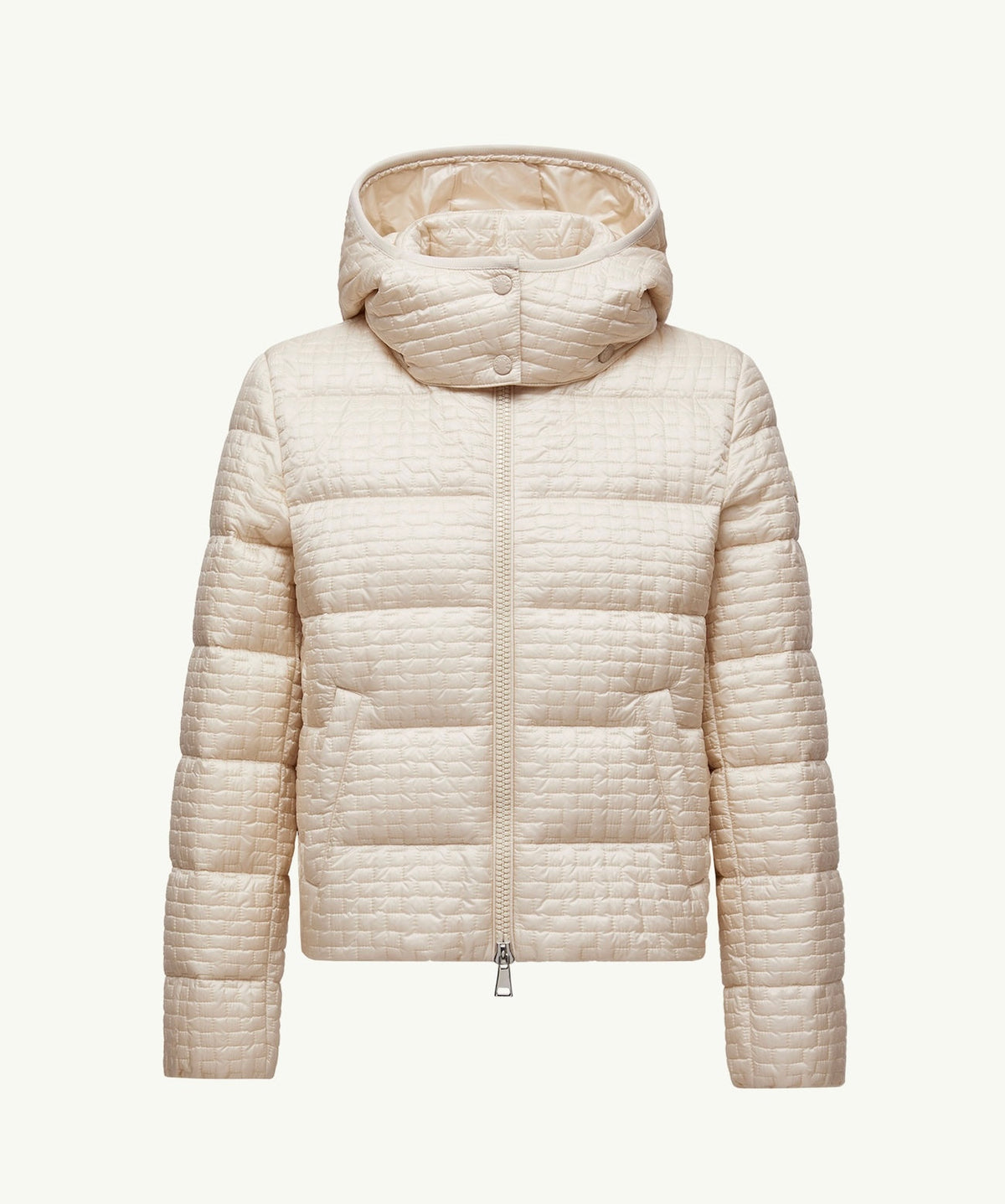 Winniemodo,Winnie modo,Moncler K20931A00006788QF,Moncler hooded short down,Moncler down,Moncler down beige,Moncler down beige