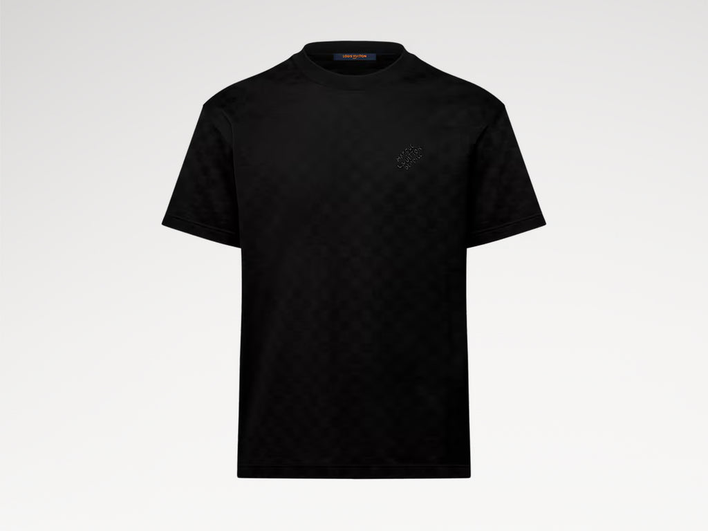 Louis Vuitton 1AGIKY,LV 1AGIKY,Louis Vuitton Damier signature T-shirt,LV Damier signature T-shirt,Louis Vuitton black t-shirt