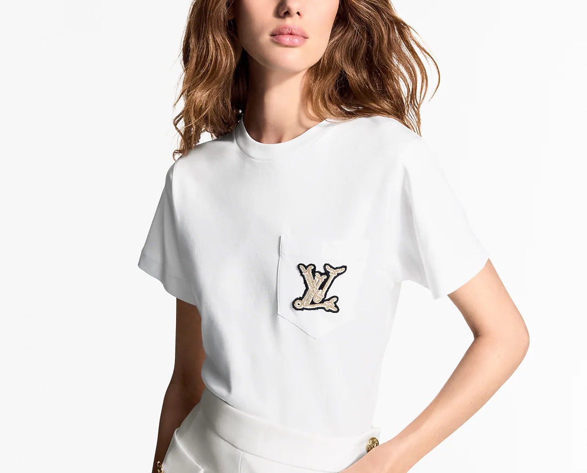 Louis Vuitton 1AHIZT,LV 1AHIZT,Louis Vuitton pocket T-shirt,Louis Vuitton white pocket T-shirt,LV pocket T-shirt,LV white poc