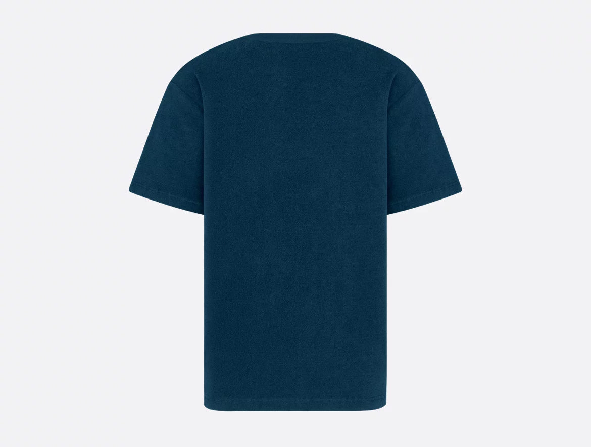 Dior 593J696F3006,Christian Dior Couture T-shirt,Dior t-shirt Christian Dior logo,Dior t-shirt white,Dior t-shirt blue,Dior t