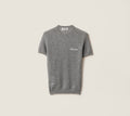 MIU MIU MMLB3017NNSOOO,Miu Miu cashmere sweater,Miu Miu cashmere sweater grey,MIU MIU grey sweater,MIU MIU grey sweater on sa