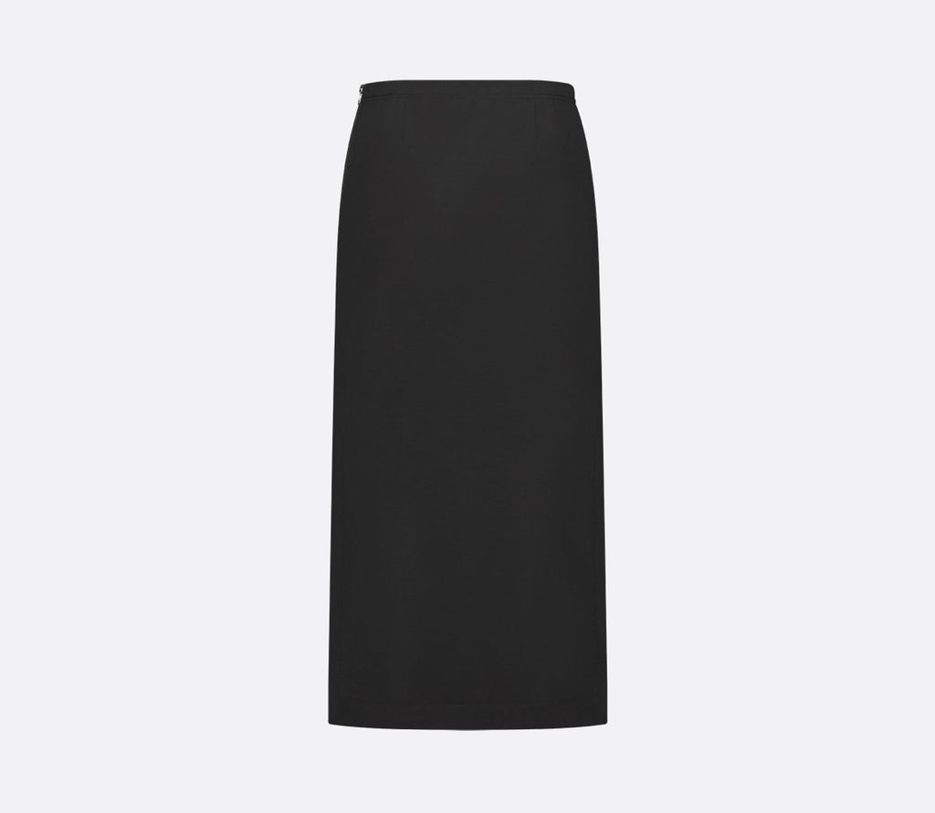 Dior 527J30A2205,Dior mid length skirt,Dior mid length black skirt,Dior black skirt,Dior skirt 2025,Dior skirt Dior logo at s