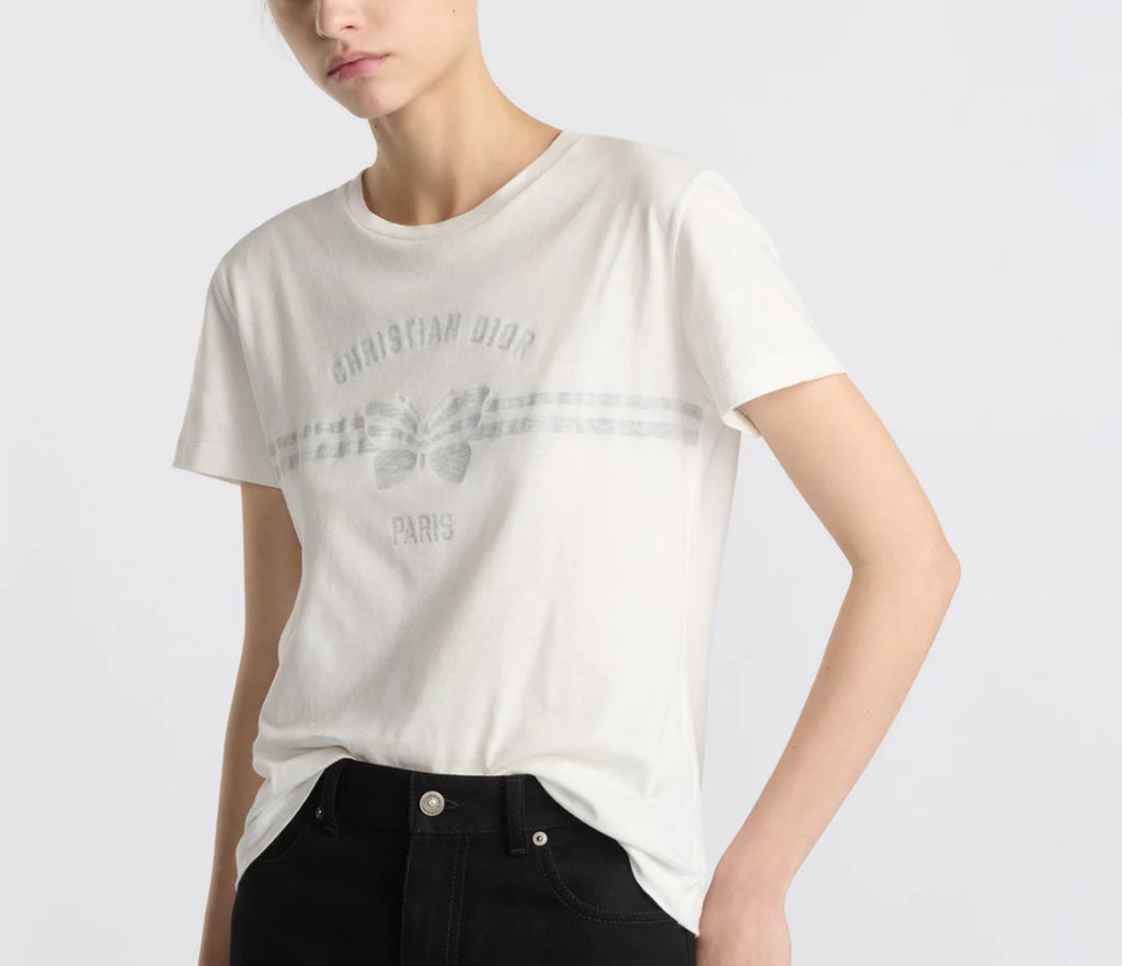 Dior 523T39A4229,Dior Butterfly T-shirt,Dior Butterfly white T-shirt,Dior Butterfly womens T-shirt,Dior white womens T-shirt,