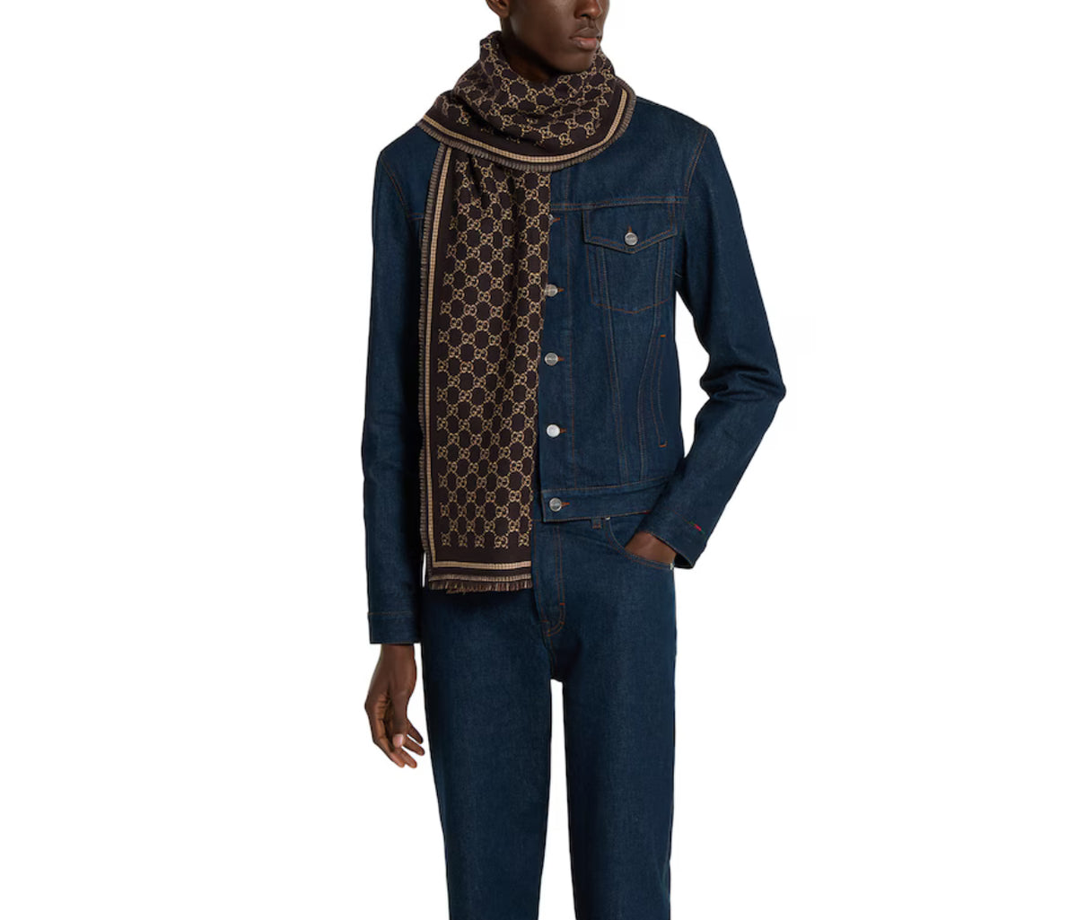 Winniemodo,Winnie modo,Gucci 836264 4G386,Gucci GG wool jacquard scarf,Gucci scarf,Gucci scarf sale,Gucci scarf brown,Gucci s
