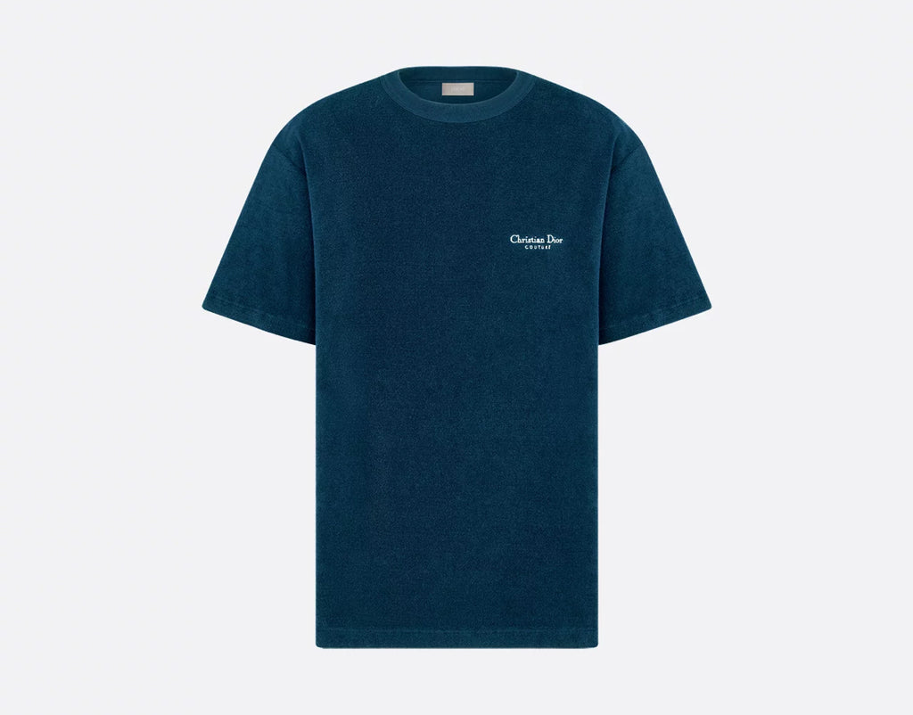 Dior 593J696F3006,Christian Dior Couture T-shirt,Dior t-shirt Christian Dior logo,Dior t-shirt white,Dior t-shirt blue,Dior t