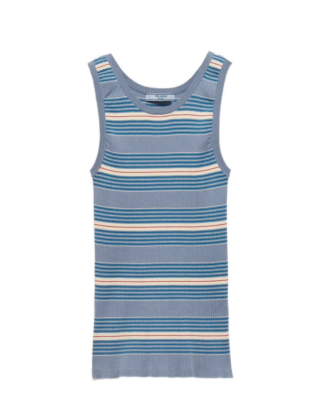 Prada P29B8317KJF0237SOOO,Prada striped tank top,Prada striped tank vest,Prada striped top,Prada striped blue top,Prada strip