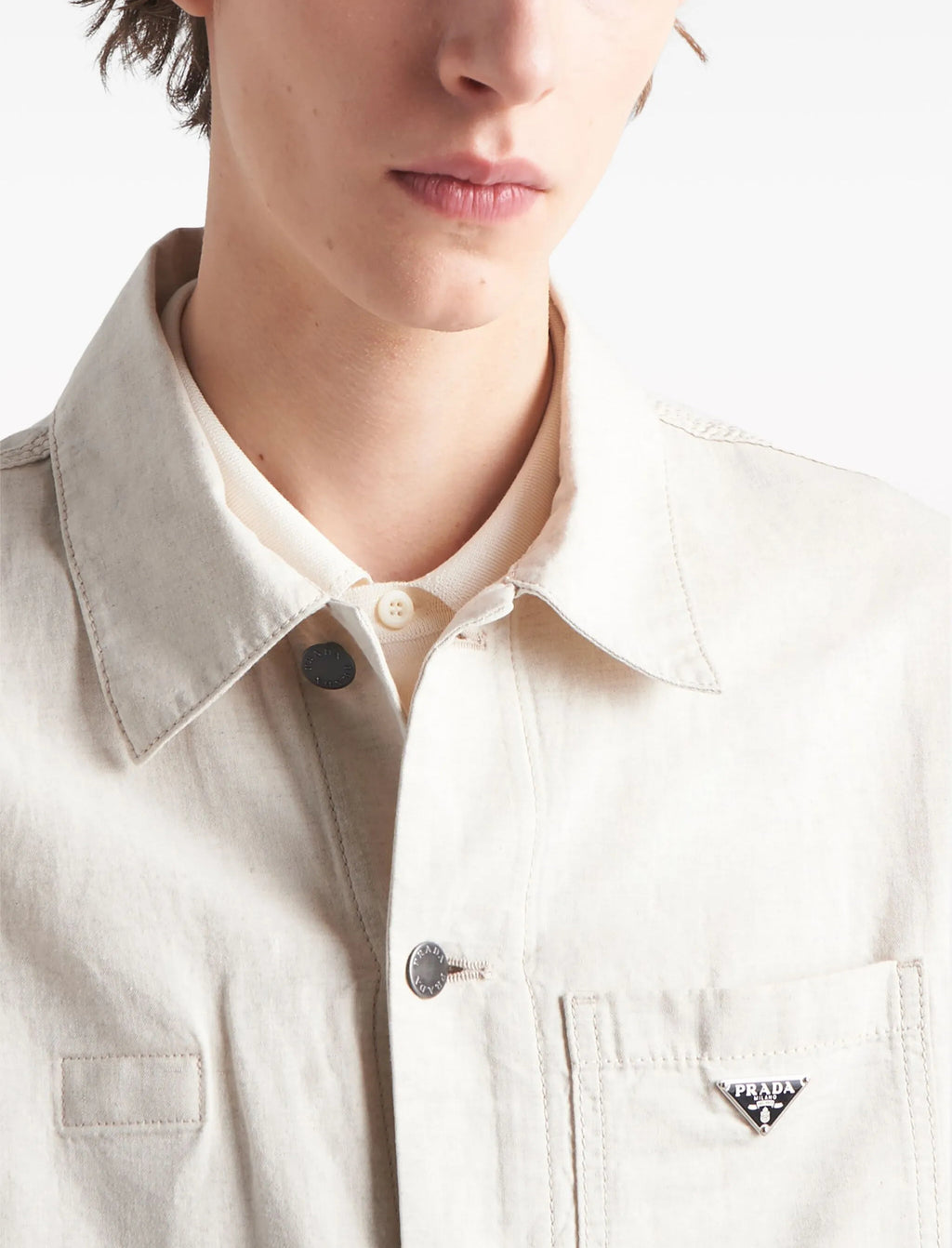 Prada GEB254SOOO14J2,Prada triangle logo jacket,Prada jacket white,Prada jacket men beige,Prada white jacket mens,Prada jacke