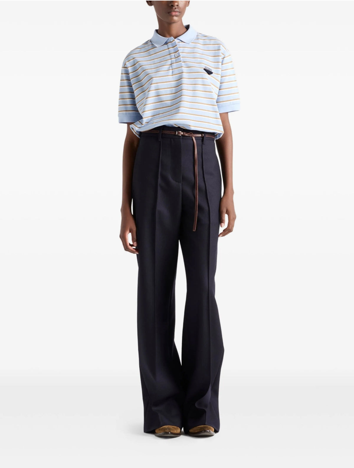 Winniemodo,Winnie modo,Prada 39609SOOO16WC,Prada striped polo shirt,Prada striped polo womens,Prada polo shirt,Prada striped