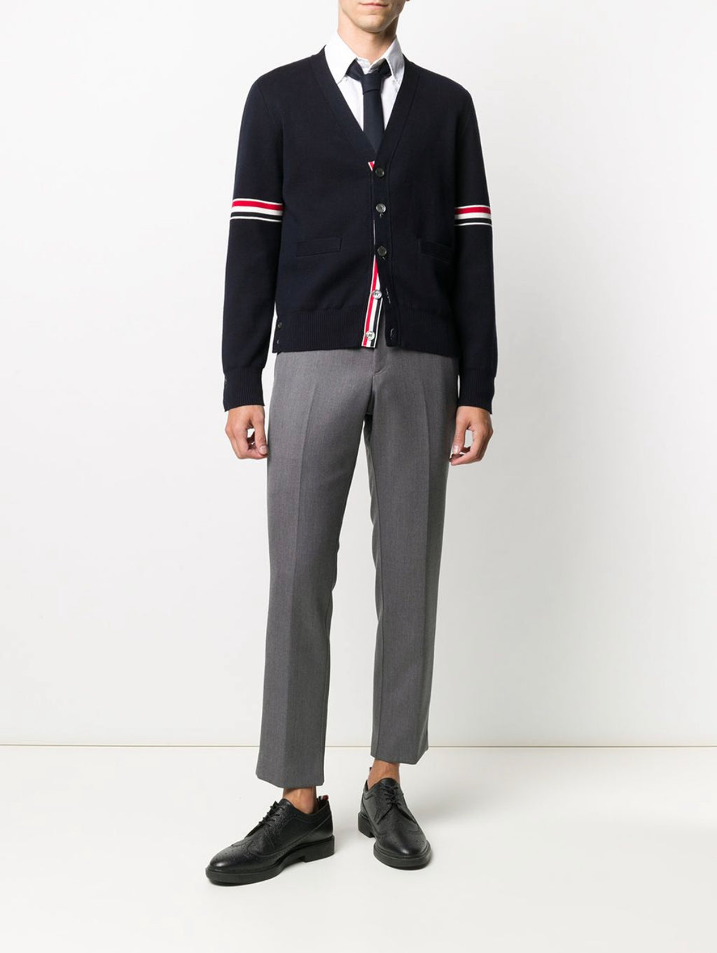 Thom Browne tricolor 4-bar cardigan