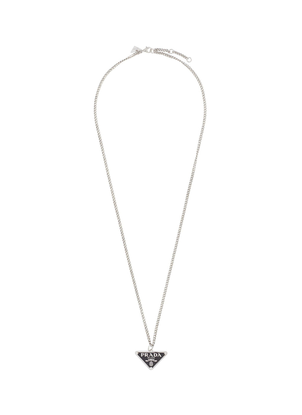 Winniemodo,Winnie modo,Prada triangle logo necklace,Prada logo necklace,Prada necklace,Prada necklace sale,Prada necklace men