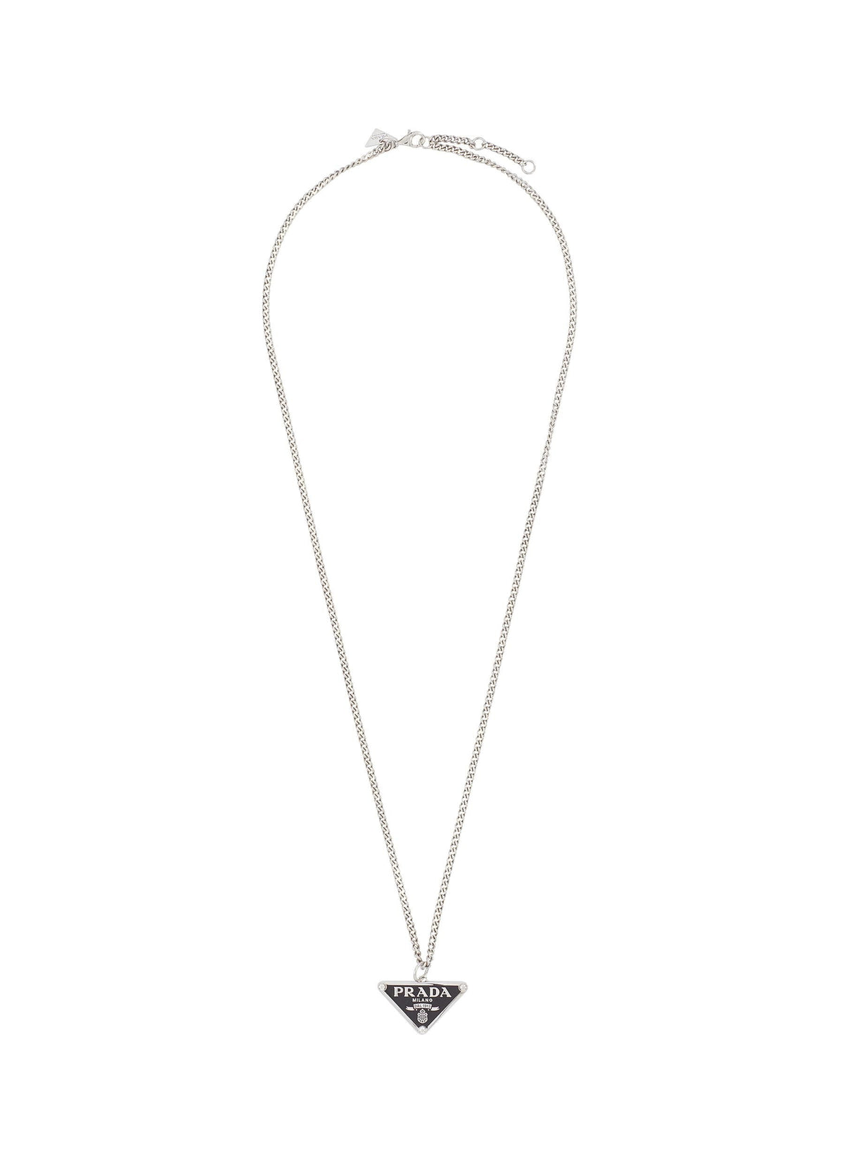 Winniemodo,Winnie modo,Prada triangle logo necklace,Prada logo necklace,Prada necklace,Prada necklace sale,Prada necklace men