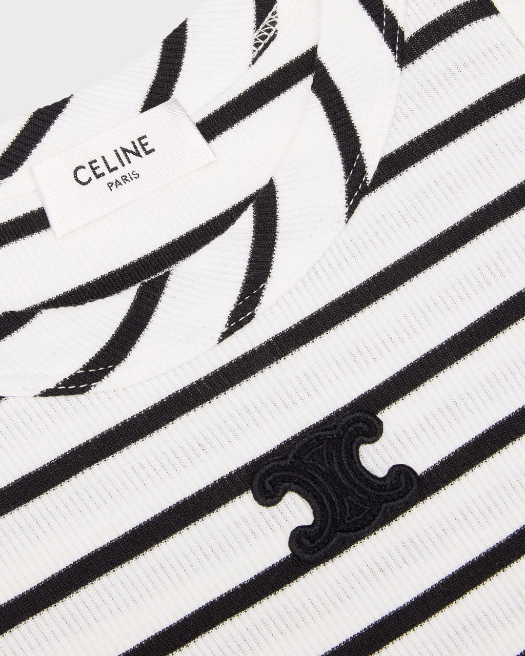 Celine triomphe tank top in striped silky jersey
