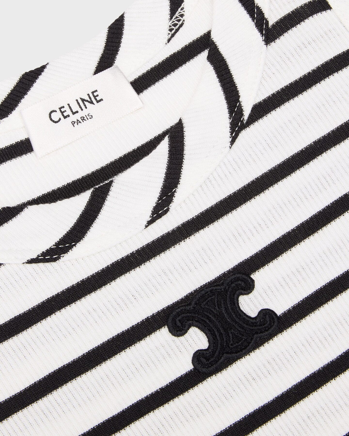 Celine triomphe tank top in striped silky jersey