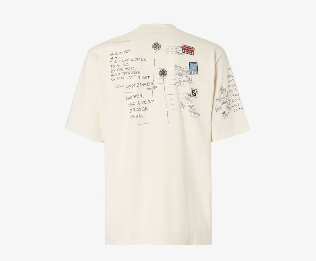 Fendi FY0936AV0GF1P2N,Fendi cotton T-shirt,Fendi postcards print t-shirt,Fendi postcards print tee,Fendi mens t-shirt,Fendi m