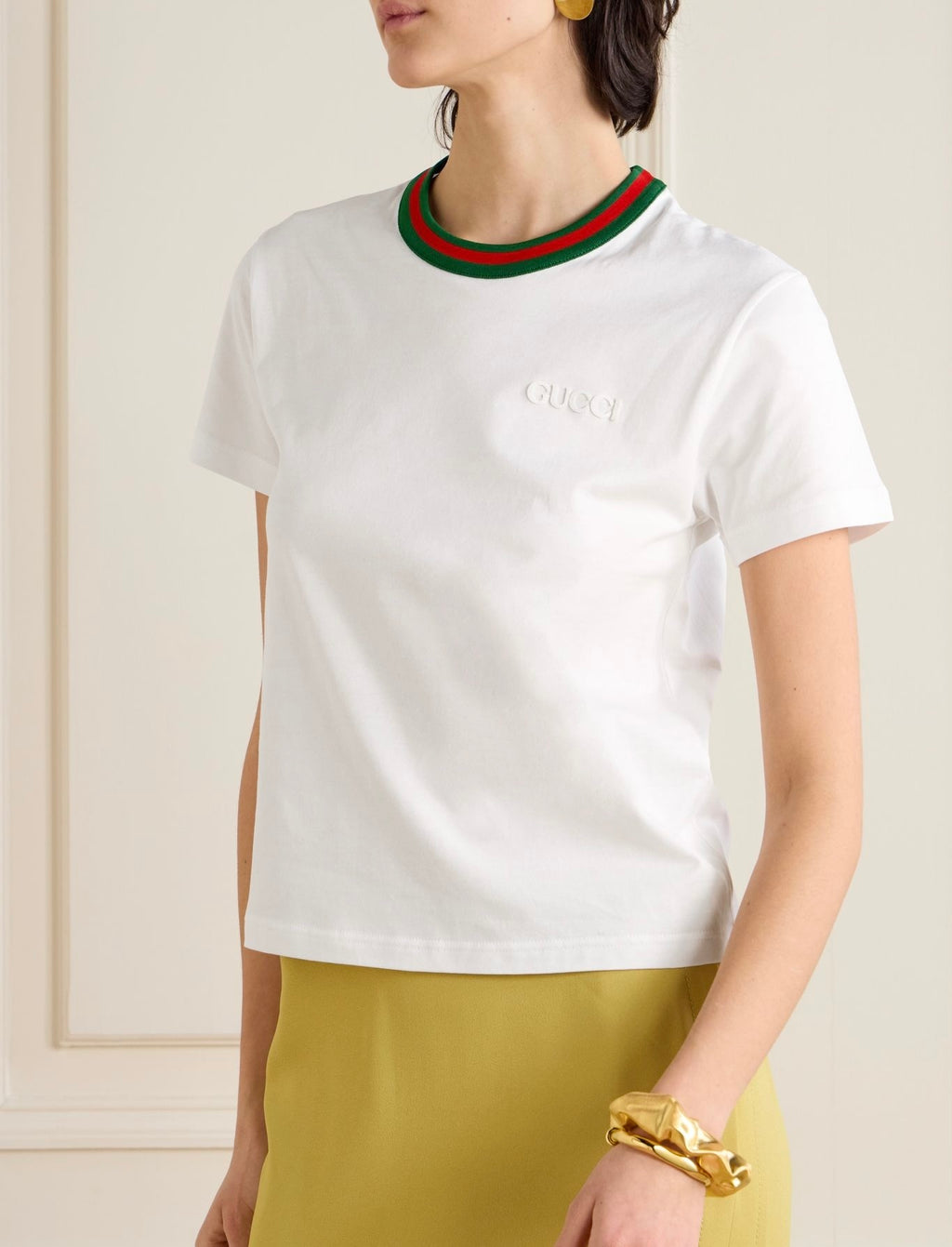 Winniemodo,Winnie modo,Gucci 819551 XJG5W,Gucci web-stripe T-shirt,Gucci white t-shirt,Gucci tee white,Gucci white tee sale