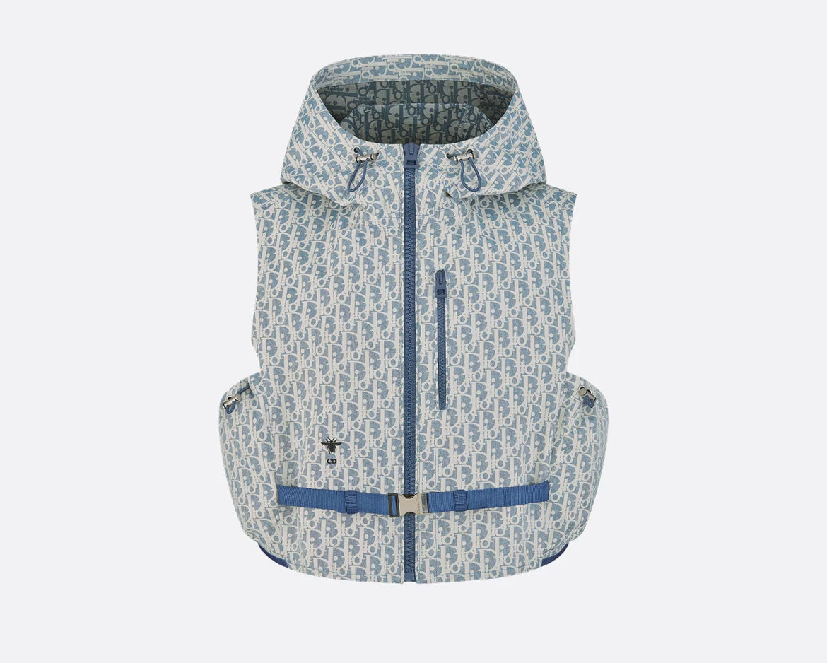 Dior 547G17A2570,Dior Diorivera hooded vest, Dior monogram hooded vest, Dior Diorivera vest jacket, Dior blue monogram hooded