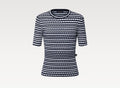 Louis Vuitton 1AHJ15,LV 1AHJ15,Louis Vuitton scallop stripe knit top,Louis Vuitton blue stripe knit top,Louis Vuitton stripe