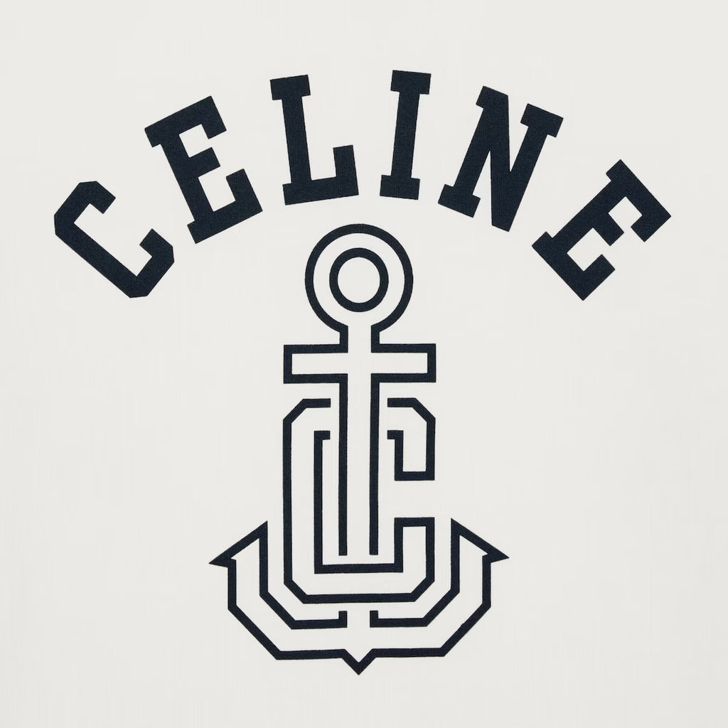 Celine RX07I507Z.01MA,Celine Anchor 70’s T-shirt,Celine white T-shirt,Celine white womens T-shirt,Celine white T-shirt 2025,C