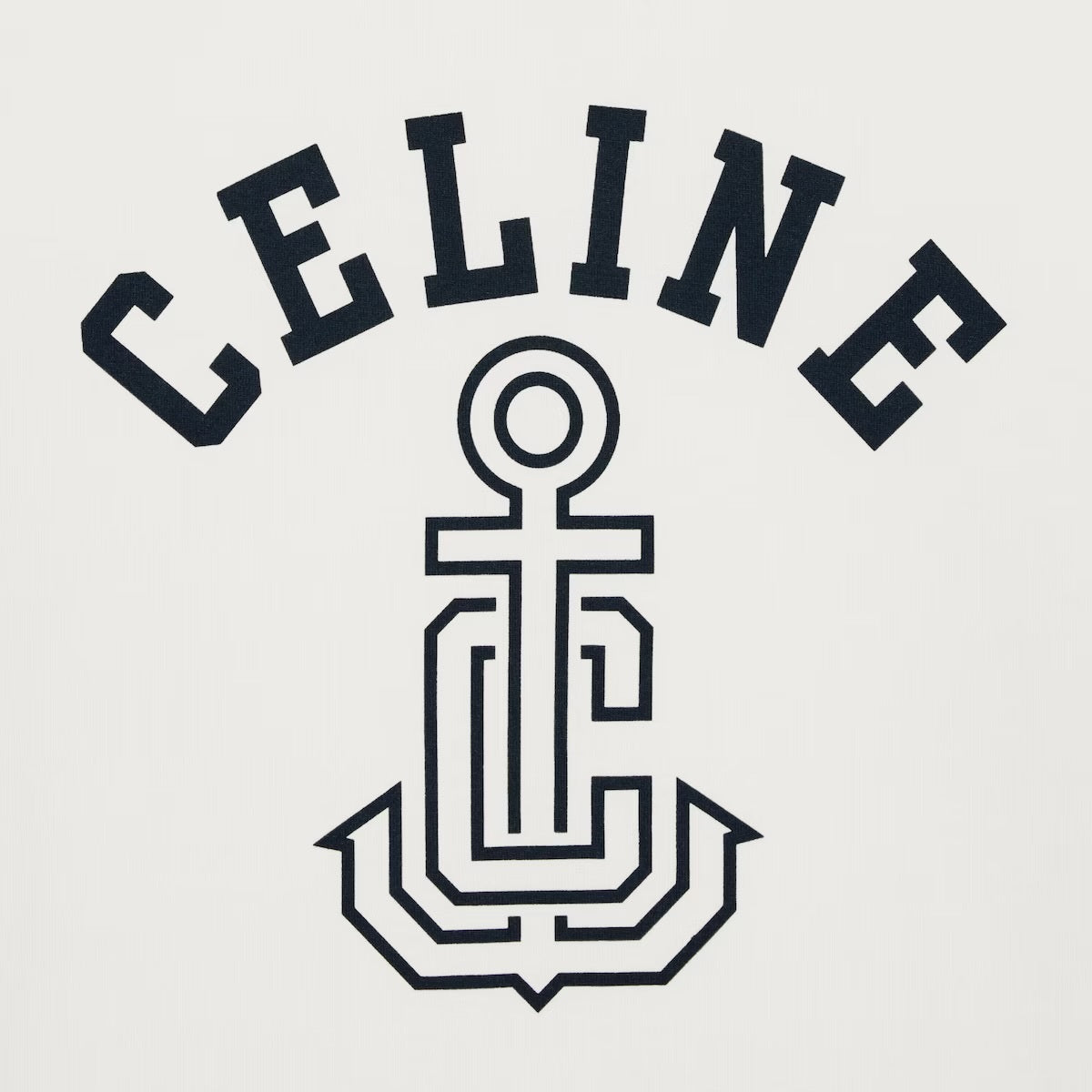 Celine RX07I507Z.01MA,Celine Anchor 70’s T-shirt,Celine white T-shirt,Celine white womens T-shirt,Celine white T-shirt 2025,C