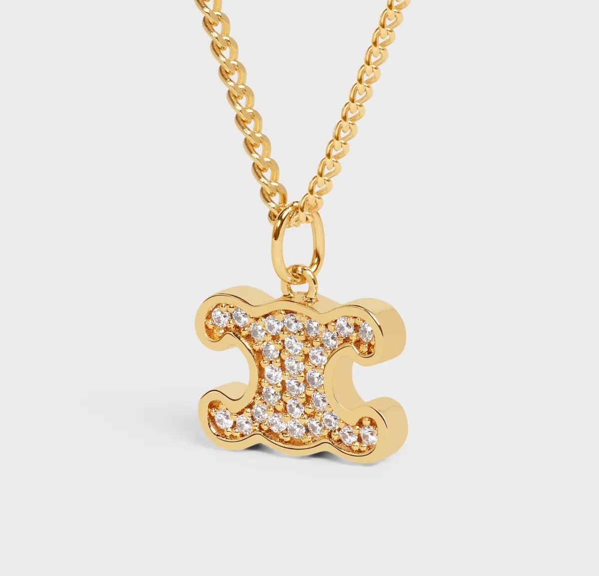 Celine triomphe rhinestone necklace,Celine triomphe necklace,Celine rhinestone necklace,Celine golden rhinestone necklace,Cel